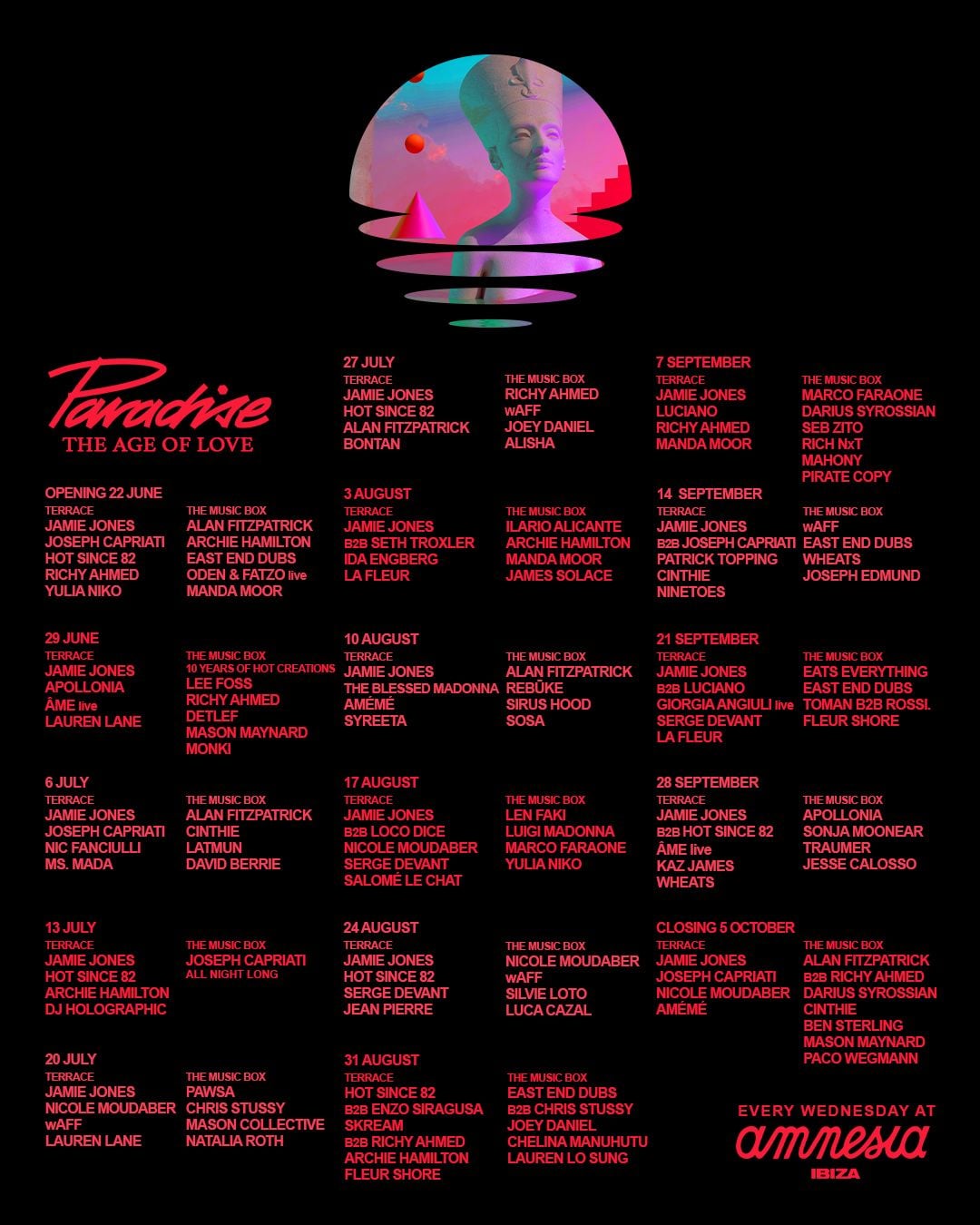 Paradise Ibiza Announces 22 Lineup For Amnesia Nightclub Edmtunes