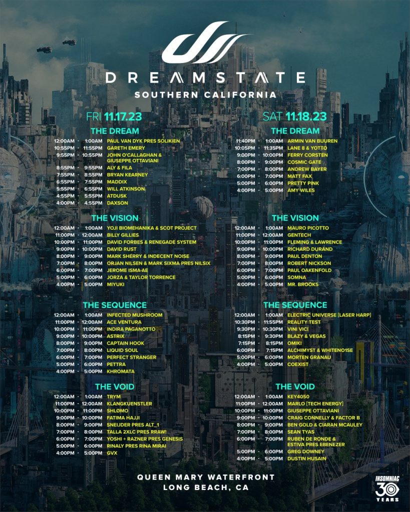 Dreamstate 2023 Set Times and Essential Info At Queen Mary - EDMTunes