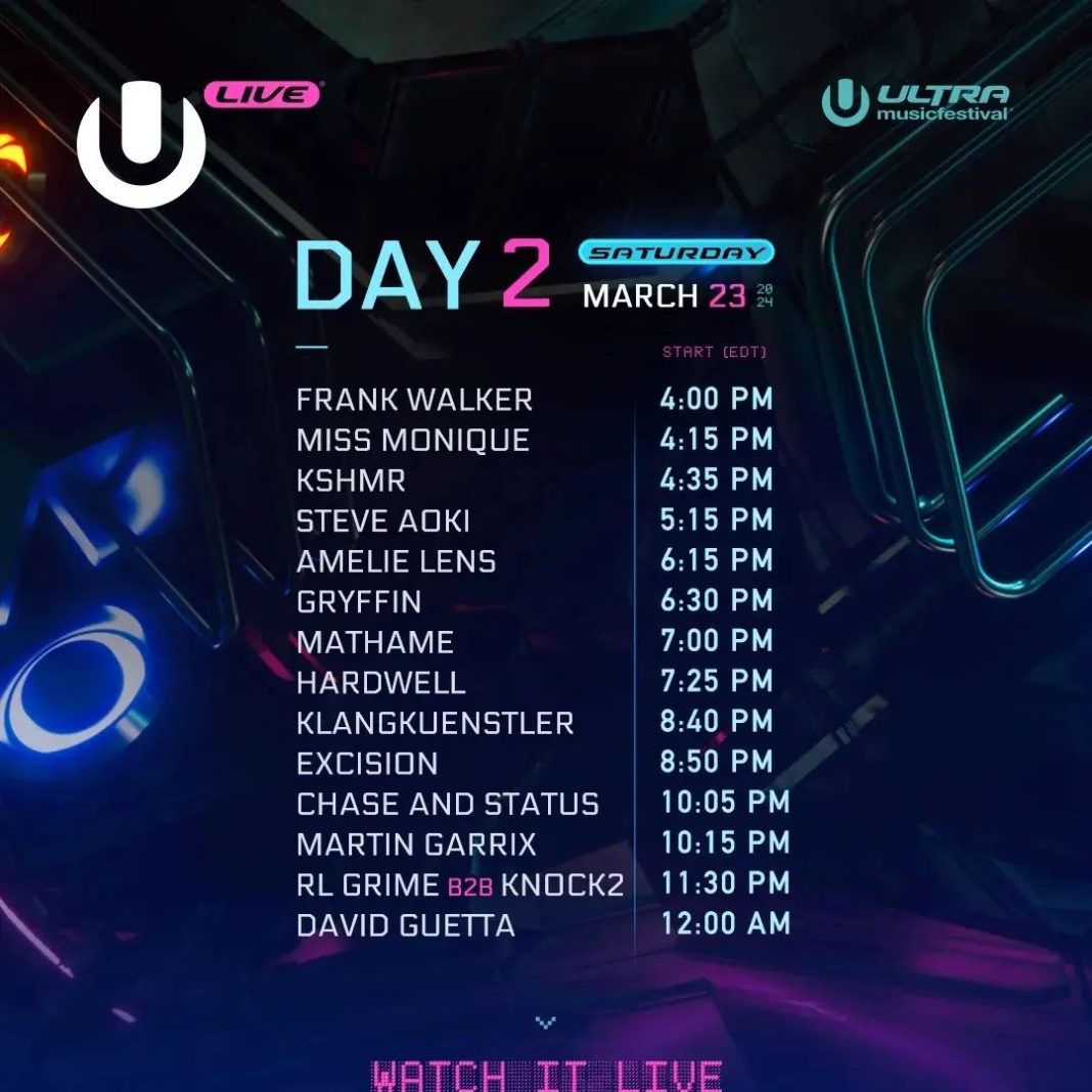 Ultra Music Festival Miami Day 2 Livestream Schedule edmnews